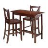 Winsome Wood Lynnwood Drop Leaf High Table In Walnut 94149 - The within Winsome 3 Piece Counter Height Dining Sets (Photo 7710 of 7825)