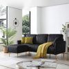 3 Seat L Shaped Sofas in Black (Photo 4 of 15)