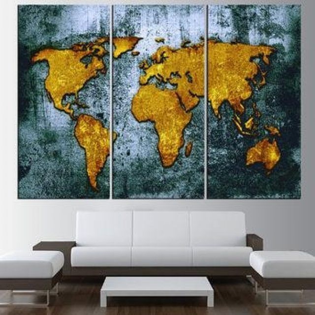 20 Ideas of Canvas Map Wall Art