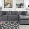2Pc Crowningshield Contemporary Chaise Sofas Light Gray (Photo 1 of 15)
