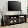 Modern Farmhouse Fireplace Credenza Tv Stands Rustic Gray Finish (Photo 3 of 15)