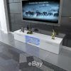 Tv Stands Cabinet Media Console Shelves 2 Drawers With Led Light (Photo 2 of 15)