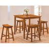 Hanska Wooden 5 Piece Counter Height Dining Table Sets (Set of 5) (Photo 7 of 25)