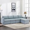 Modern Blue Linen Sofas (Photo 9 of 15)