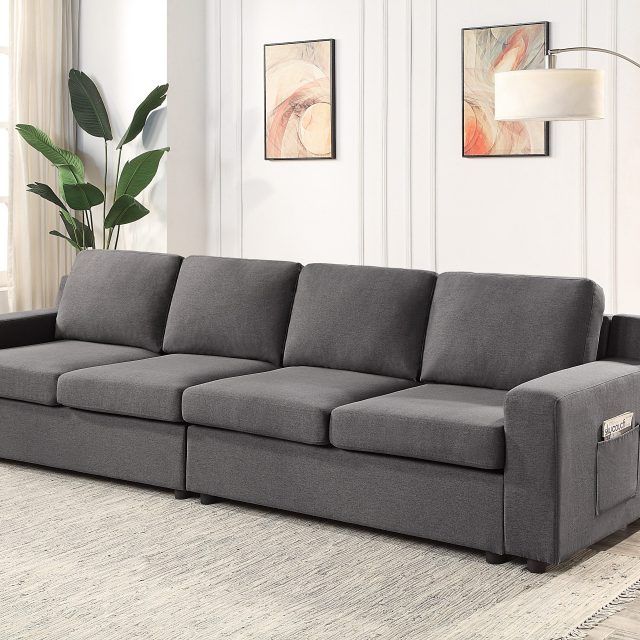 15 Collection of Gray Linen Sofas