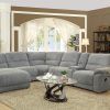 Leather and Chenille Sectional (Photo 7 of 20)