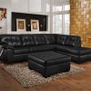 Bonded Leather All in One Sectional Sofas With Ottoman and 2 Pillows Brown (Photo 2 of 15)