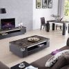 Black Wood House Furniture, 3 Piece Set: Coffee Table,tv Cabinet And throughout Favorite Tv Cabinets and Coffee Table Sets (Photo 6661 of 7825)