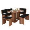 August Grove Liesel Counter 5 Piece Breakfast Nook Solid Wood Dining Set in 5 Piece Breakfast Nook Dining Sets (Photo 7595 of 7825)