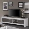 Maya' Grey High-Gloss Stainless Steel Tv Stand - Free Shipping with Most Recently Released Grey Tv Stands (Photo 4751 of 7825)