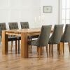 Oak Dining Tables and Fabric Chairs (Photo 2 of 25)