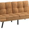 Celine Sectional Futon Sofas With Storage Camel Faux Leather (Photo 5 of 15)