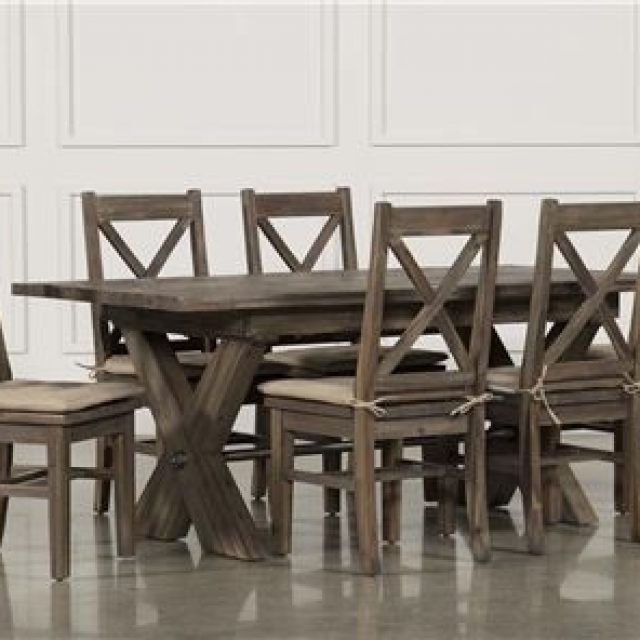 Top 25 of Caira 7 Piece Rectangular Dining Sets with Diamond Back Side Chairs