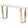 Parsons White Marble Top & Brass Base 48X16 Console Tables (Photo 17 of 25)