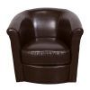 Chocolate Brown Leather Tufted Swivel Chairs (Photo 13 of 25)
