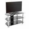 57'' Led Tv Stands With Rgb Led Light and Glass Shelves (Photo 6 of 15)