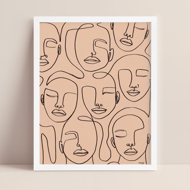 15 Ideas of One Line Women Body Face Wall Art