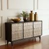 Natural Wood Mirrored Media Console Tables (Photo 20 of 25)