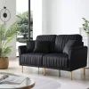Black Velvet 2-Seater Sofa Beds (Photo 7 of 15)