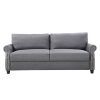2Pc Polyfiber Sectional Sofas With Nailhead Trims Gray (Photo 7 of 15)