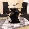 Round Black Glass Dining Tables and 4 Chairs (Photo 14 of 25)