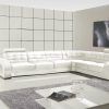 White Leather Corner Sofa (Photo 5 of 20)