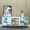 Ktaxon Modern High Gloss Tv Stands With Led Drawer and Shelves (Photo 11 of 15)