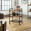 Modern Mobile Rolling Tv Stands With Metal Shelf Black Finish (Photo 3 of 15)