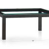Parsons Clear Glass Top & Dark Steel Base 48X16 Console Tables (Photo 4 of 25)