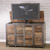 Rustic Country Tv Stands in Weathered Pine Finish (Photo 2 of 15)