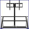 Whalen Furniture Black Tv Stands for 65" Flat Panel Tvs With Tempered Glass Shelves (Photo 2 of 15)