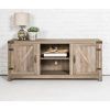 Tv Stands With Sliding Barn Door Console in Rustic Oak (Photo 3 of 15)