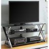 Whalen Furniture Black Tv Stands for 65" Flat Panel Tvs With Tempered Glass Shelves (Photo 5 of 15)