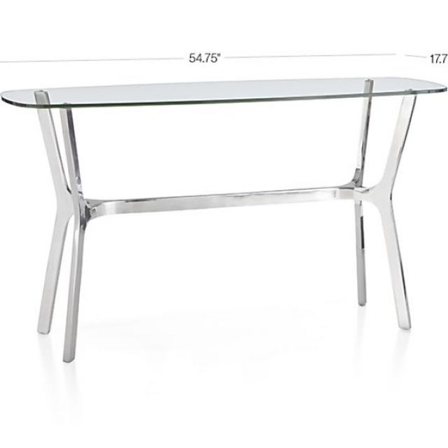 25 Best Elke Glass Console Tables with Polished Aluminum Base