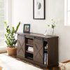Modern Farmhouse Fireplace Credenza Tv Stands Rustic Gray Finish (Photo 9 of 15)