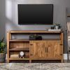 Modern Farmhouse Style 58" Tv Stands With Sliding Barn Door (Photo 9 of 15)