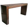 Parsons Clear Glass Top & Elm Base 48X16 Console Tables (Photo 18 of 25)