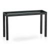 Parsons Clear Glass Top & Dark Steel Base 48X16 Console Tables (Photo 13 of 25)
