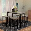 Hanska Wooden 5 Piece Counter Height Dining Table Sets (Set of 5) (Photo 4 of 25)