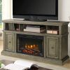 57'' Tv Stands With Open Glass Shelves Gray & Black Finsh (Photo 4 of 13)