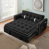 2 Seater Black Velvet Sofa Beds (Photo 4 of 15)
