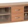 Oak Tv Stands With Glass Doors (Photo 11 of 20)