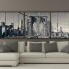 New York Skyline Canvas Black and White Wall Art (Photo 4 of 20)
