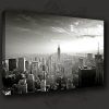 New York Skyline Canvas Black and White Wall Art (Photo 13 of 20)