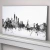 New York Skyline Canvas Black and White Wall Art (Photo 9 of 20)