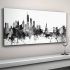 Top 20 of New York Skyline Canvas Black and White Wall Art