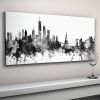 New York Skyline Canvas Black and White Wall Art (Photo 1 of 20)