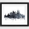 New York Skyline Canvas Black and White Wall Art (Photo 8 of 20)