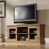 57'' Tv Stands With Open Glass Shelves Gray & Black Finsh (Photo 3 of 13)