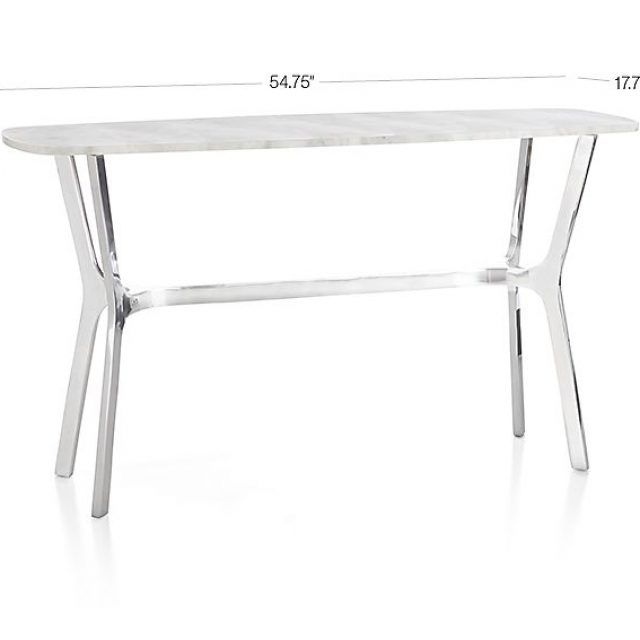 Top 25 of Elke Marble Console Tables with Polished Aluminum Base
